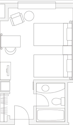 デラックスツインルーム間取り図