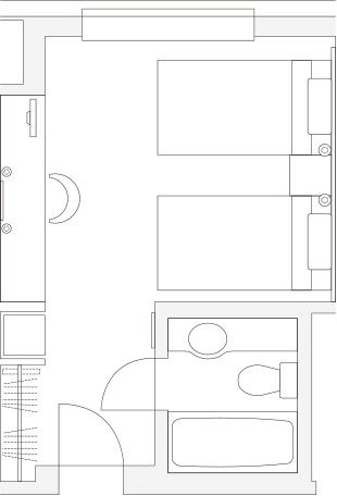 モデレートツインルーム間取り図