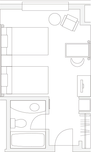 スーペリアツインルーム間取り図